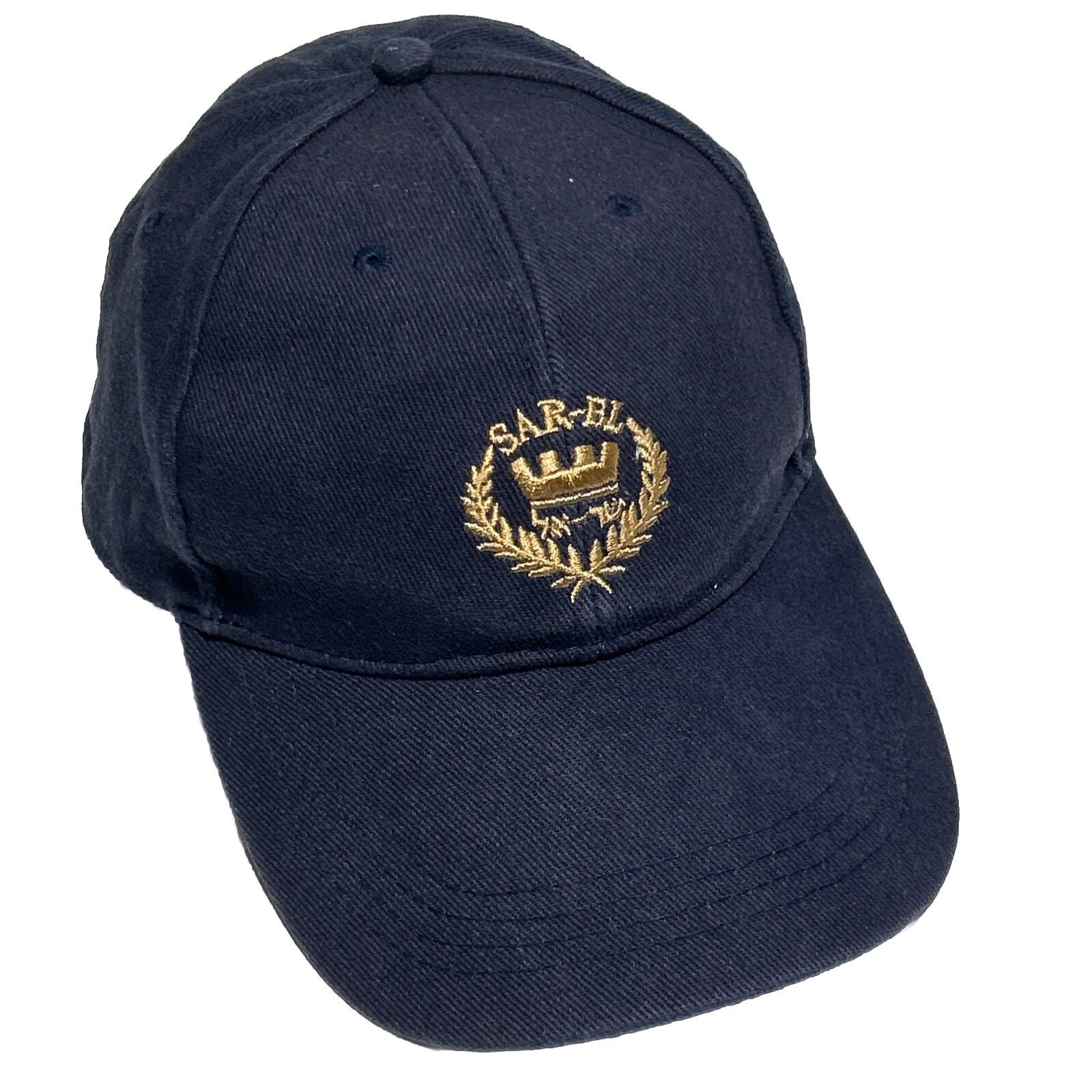 SarEl Navy Blue Gold Crown Mens Hat Adjustable Strap Ball Cap Baseball
